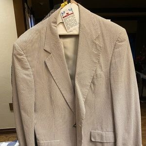 Mens yellow striped suit